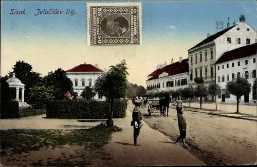 Ak Sisak Kroatien, Jelacicev trg