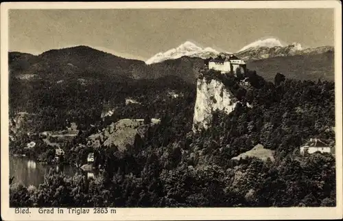 Ak Bled Veldes Slowenien, Grad in Triglav