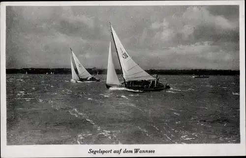 Ak Segelsport auf dem Wannsee, Autogramm von Ludwig Schmitz