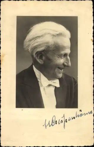 Foto Portrait eines Mannes, Fliege, M. Crespenhörns, Autogramm