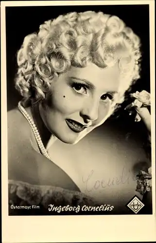 Ak Schauspielerin Ingeborg Cornelius, Portrait, Autogramm