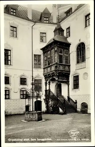 Ak Mariefred Schweden, Schloss Gripsholm, Inre Borggarden