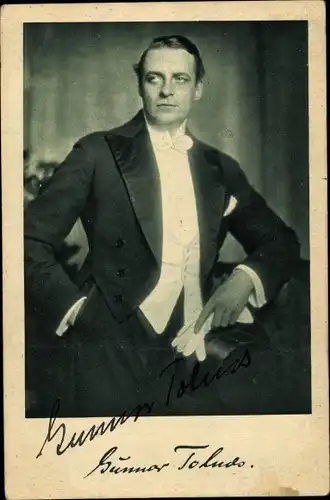 Ak Schauspieler Gunnar Tolnæs, Portrait, Autogramm