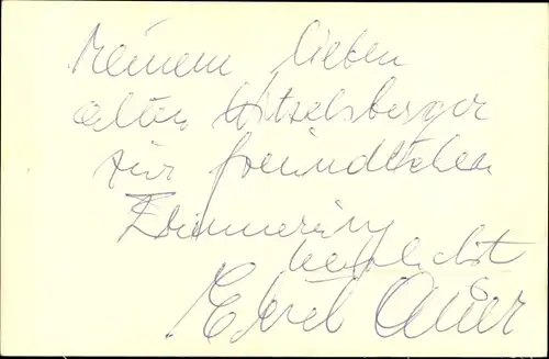 Ak Schauspieler Erich Auer, Portrait, An jedem Finger zehn, Autogramm