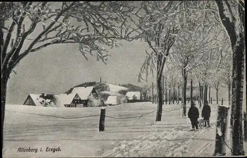 Ak Altenberg im Erzgebirge, Winterstimmung, Ort