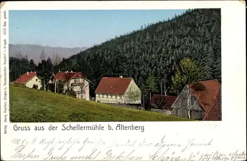 Ak Altenberg Erzgebirge, Blick zur Schellermühle