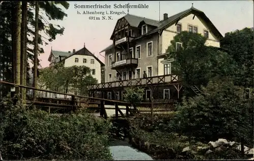 Ak Altenberg Erzgebirge, Partie an der Schellermühle