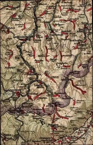 Landkarten Ak Lauenstein, Zinnwald, Altenberg, Glashütte, Liebstadt