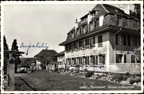 Ak Vennes Lausanne Kt. Waadt Schweiz, Boissonet, Außenansicht vom Garten