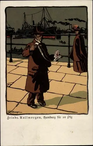 Künstler Ak Kallmorgen, Friedrich, Hamburg für 50 Pfennig, Stadtrundfahrt