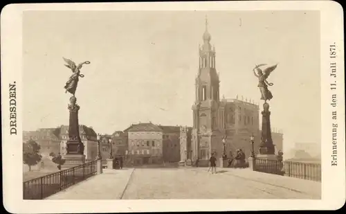 CdV Dresden Altstadt, Hofkirche, Brücke, 11. Juni 1871