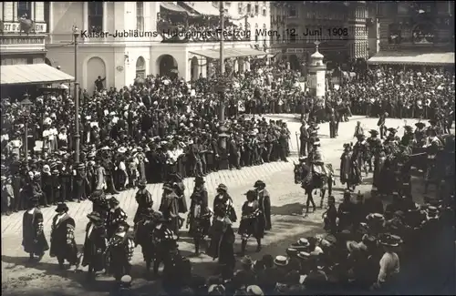 Ak Wien, Kaiser-Jubiläums-Huldigungs-Festzug, Fest, 1908