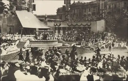 Ak Wien, Kaiser-Jubiläums-Huldigungs-Festzug, Fest, 1908