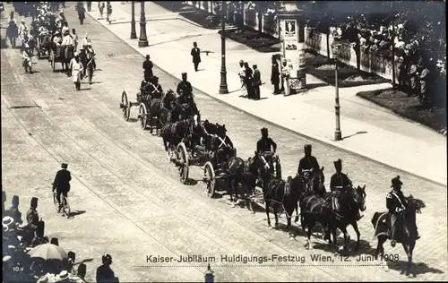 Ak Wien, Kaiser-Jubiläums-Huldigungs-Festzug, Fest, 12. Juni 1908