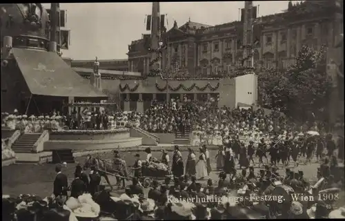 Ak Wien, Kaiser-Jubiläums-Huldigungs-Festzug, Fest, 1908