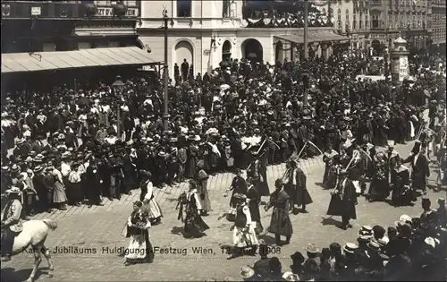 Ak Wien, Kaiser-Jubiläums-Huldigungs-Festzug, Fest, 1908