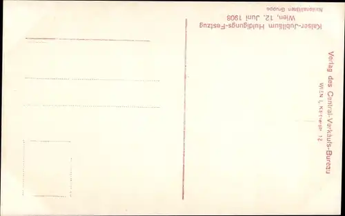 Ak Wien, Kaiser-Jubiläums-Huldigungs-Festzug, Fest, 12. Juni 1908, Nationalitäten-Gruppe