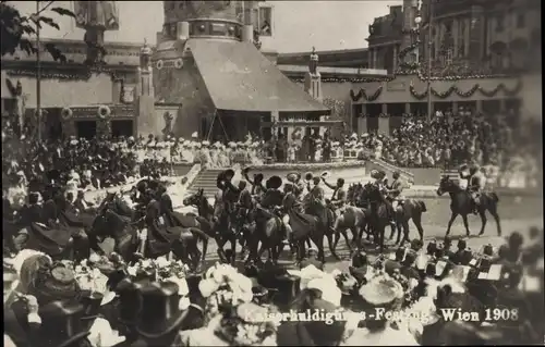 Ak Wien, Kaiser-Jubiläums-Huldigungs-Festzug, Fest, 1908