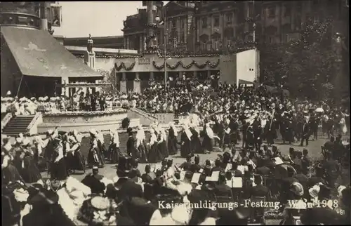 Ak Wien, Kaiser-Jubiläums-Huldigungs-Festzug, Fest, 1908