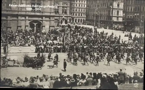 Ak Wien, Kaiser-Jubiläums-Huldigungs-Festzug, Fest, 1908