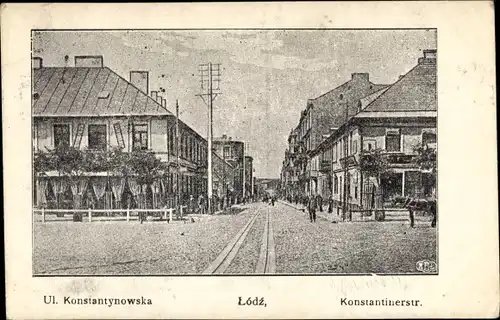 Ak Lodz Lodsch Polen, Konstantiner Straße
