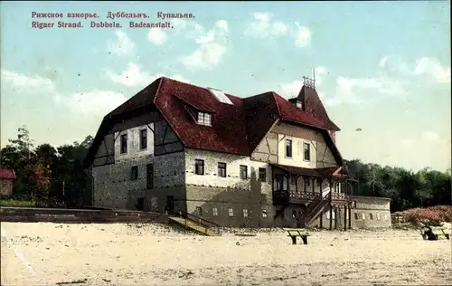 Ak Dubulti Dubbeln Jūrmala Rigaer Strand Rigascher Strand Lettland, Badeanstalt