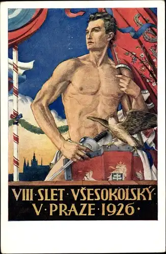 Künstler Ak Praha Prag, VIII. Slet Vsesokolsky 1926, Turnfest