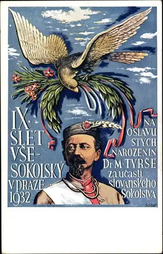 Künstler Ak Praha Prag, IX. Slet Vsesokolsky 1932, Turnfest