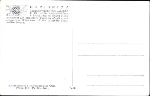 Künstler Ak Praha Prag, IX. Slet Vsesokolsky 1932, Turnfest