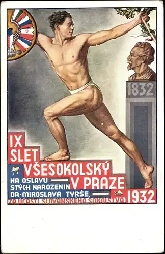 Ak Praha Prag, Turnfest 1932, IX Slet Vsesokolsky v Praze