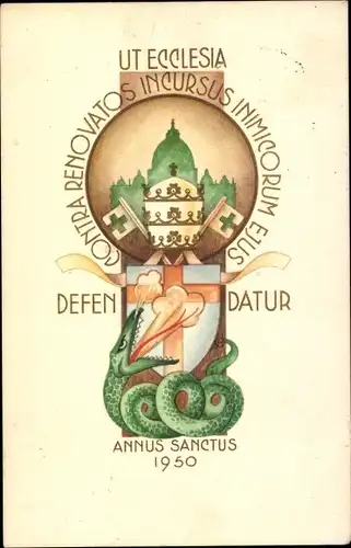 Ak Vatikan, Petersdom, Annus Sanctus 1950, Contra Renovatos Incursus Inimicorum Ejus