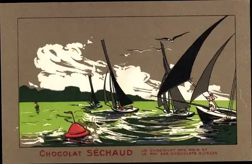 Ak Reklame, Chocolat Séchaud, Segelregatta