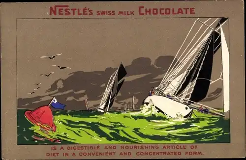 Ak Reklame, Nestle Schokolade, Segelregatta