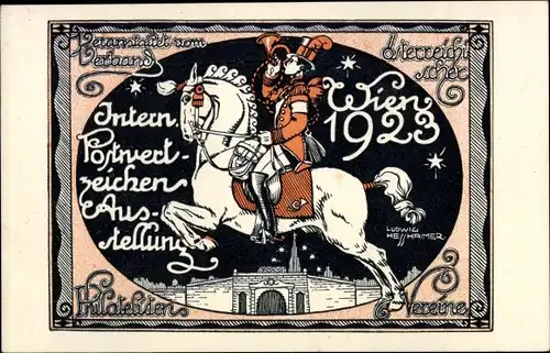Künstler Ak Hesshaimer, L., Wien 1. Innere Stadt, Internationale Postwertzeichen Ausstellung 1923
