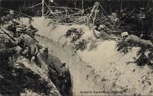 Ak Eroberte französische Stellung, I WK