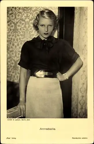 Ak Schauspielerin Annabella, Portrait, Rock