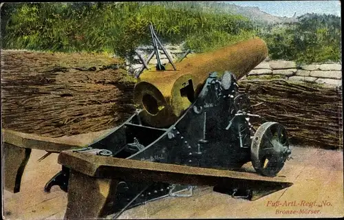 Ak Fuß Artillerie Regiment, Ansicht von einem Bronzemörser