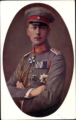 Ak Kronprinz Wilhelm, Portrait in Uniform, Eisernes Kreuz