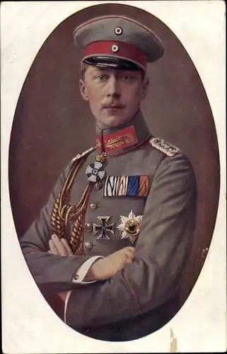 Ak Kronprinz Wilhelm, Portrait in Uniform, Eisernes Kreuz
