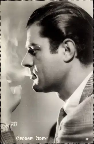 Ak Schauspieler Georges Grey, Portrait, Zigarette