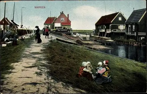 Ak Marken Nordholland Niederlande, Kinder, Tracht