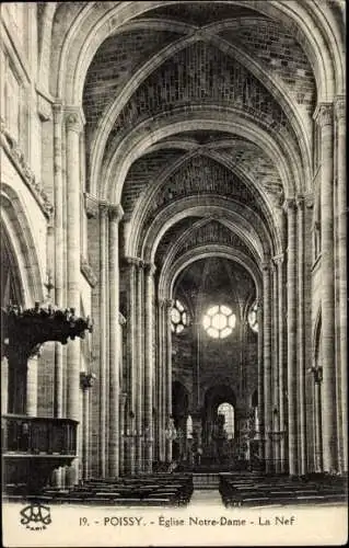 Ak Poissy-Yvelines, Kirche Notre-Dame, La Nave