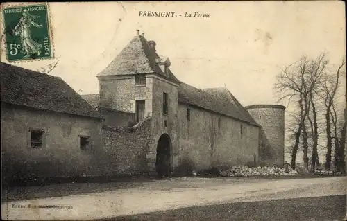 Ak Pressigny Haute Marne, der Bauernhof