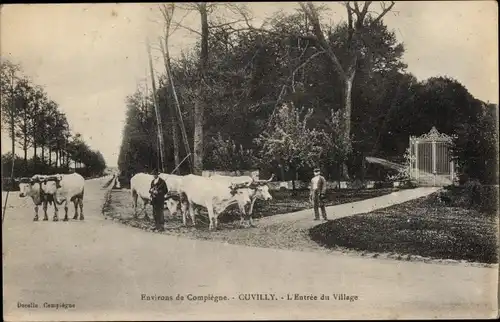 Ak Cuvilly-Oise, Dorfeingang