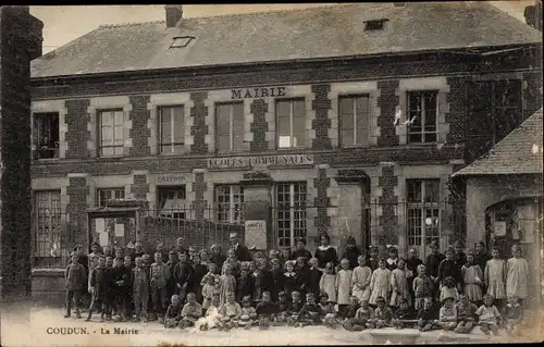 Ak Coudun Oise, Rathaus, Schulen