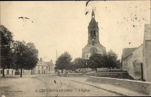 Ak Chèvreville Oise, Kirche