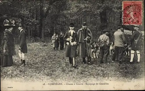 Ak Compiègne Oise, Jagd, Chezelles Crew