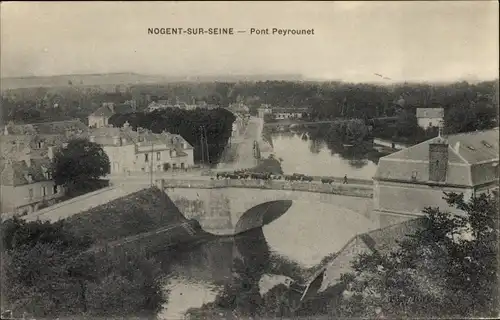 Ak Nogent-sur-Seine Aube, Pont Peyrounet