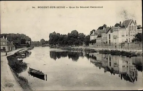 Ak Nogent-sur-Seine Aube, Quai du General Carbonnel