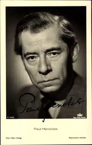 Ak Schauspieler Paul Henckels, Portrait, Autogramm